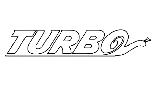 The logo of the movie Turbo by Dreamworks to color, letter by letter