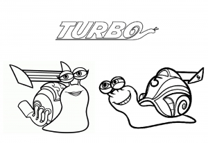 Free coloring pages of Turbo the snail
