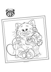 Coloring page Meilin Lee and other Turning Red characters