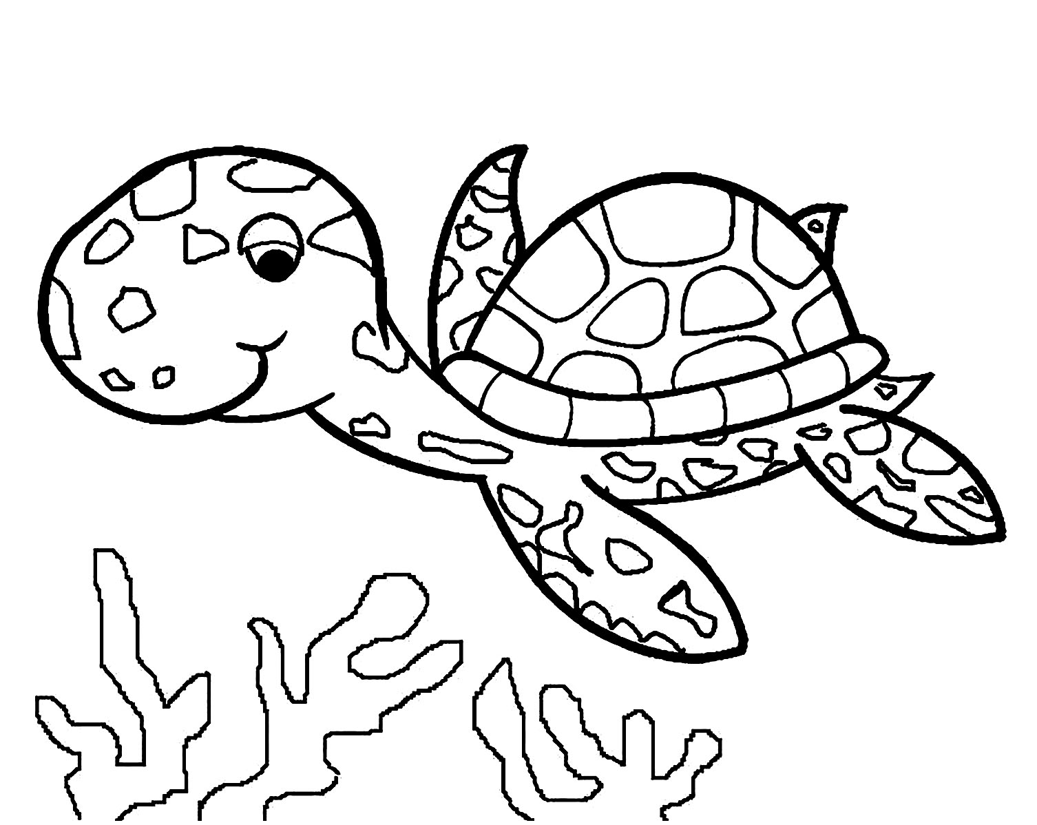 Turtle image to download and print for children