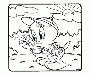 Coloring page tweety & sylvester free to color for children