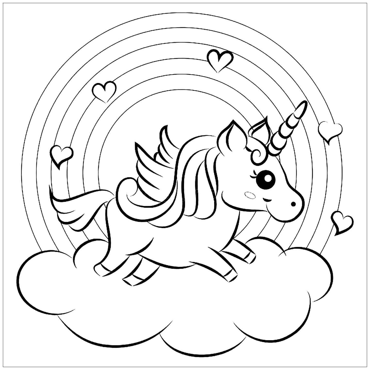 Albums 97+ Images pictures of unicorns to color Latest