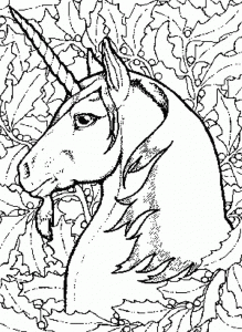 Free unicorn drawing to print and color