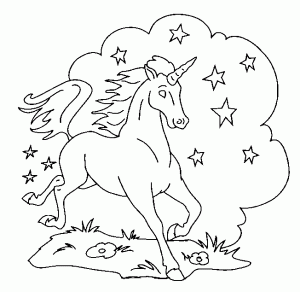 Coloring page unicorns to color for kids