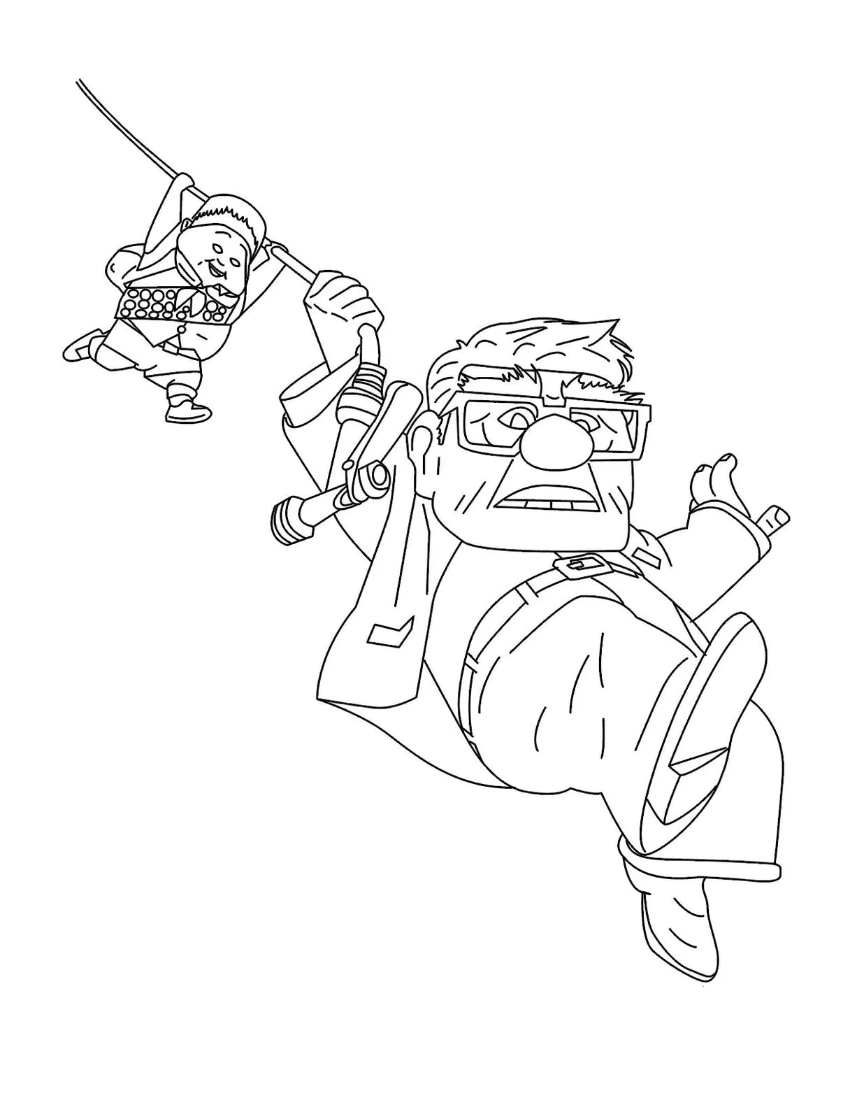 Printable coloring page of Upstairs for kids (Up)