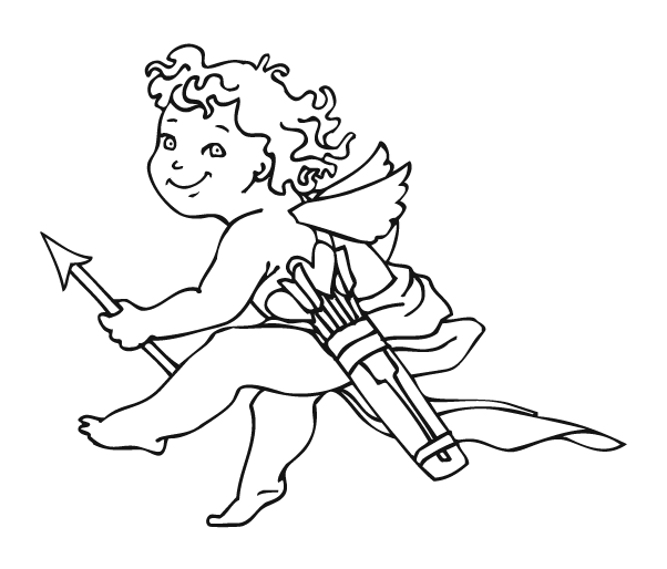 Little cupid to print and color