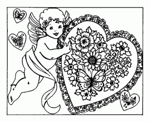 Coloring page valentines day free to color for children
