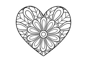Heart with pretty flower inside