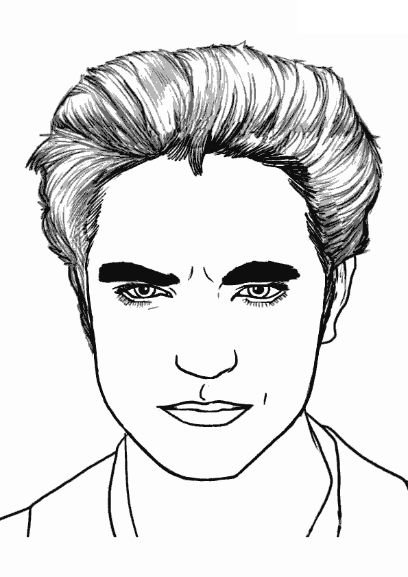 Coloriage d'Edward Cullen (Robert Pattinson) de Twilight