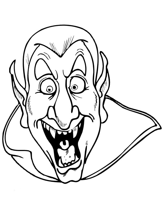 A hilarious vampire to print and color!