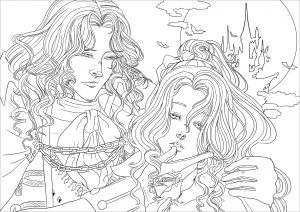 Coloring page vampires for children