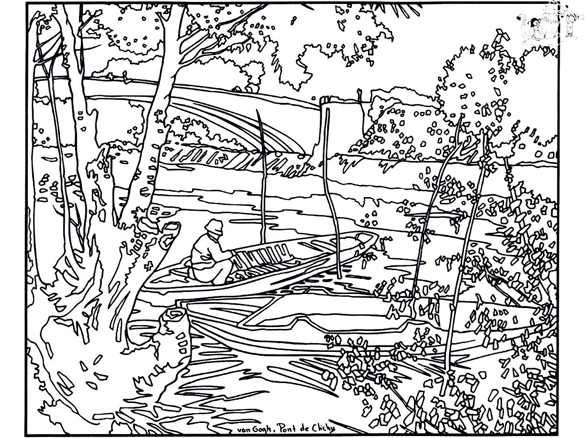 Van Gogh coloring pages for children - Vincent Van Gogh Kids Coloring Pages