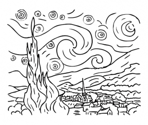 Van Gogh coloring pages to print for children