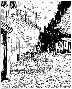 Free coloring pages of Van Gogh