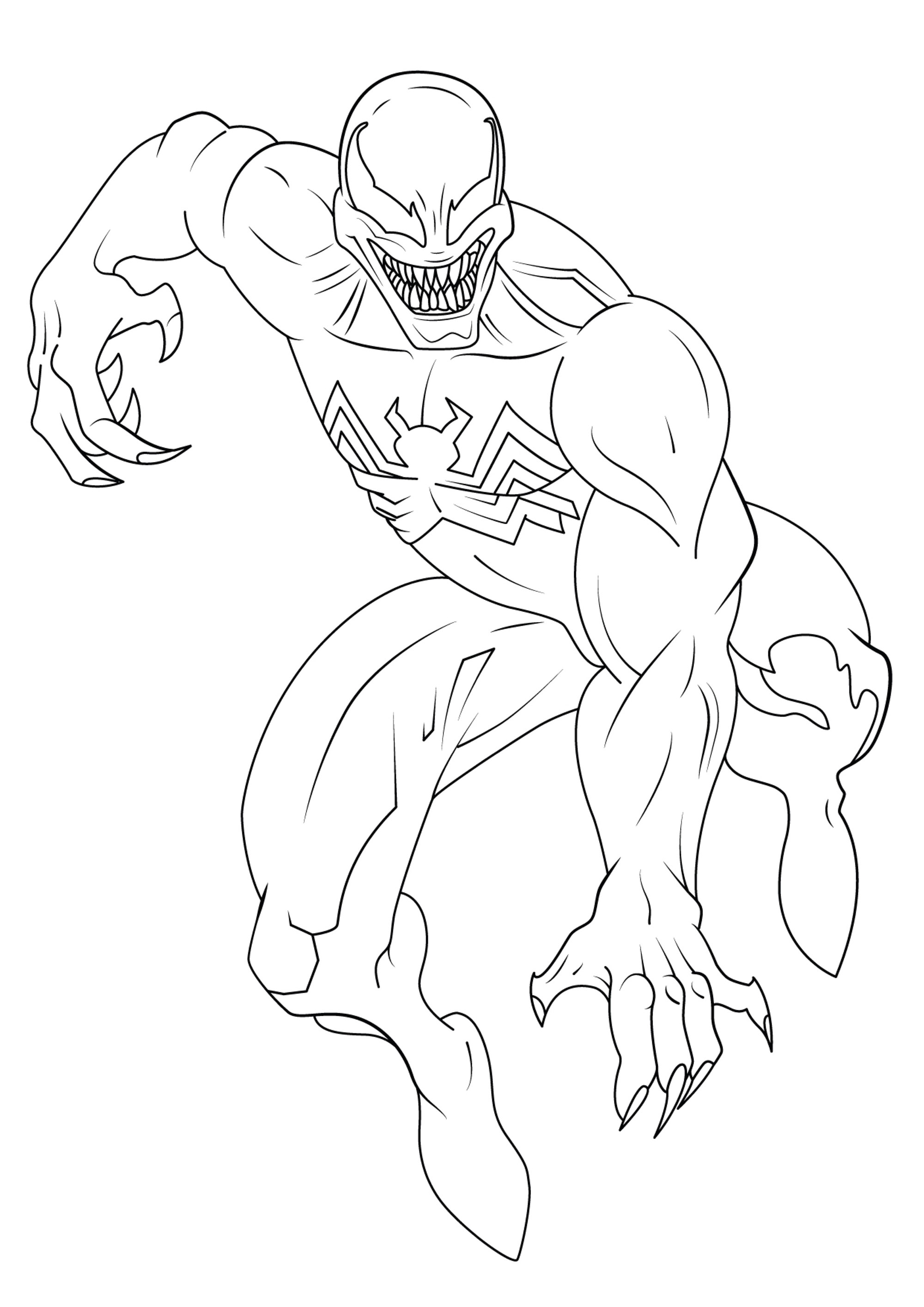 Simple coloring page of Venom - Venom Kids Coloring Pages