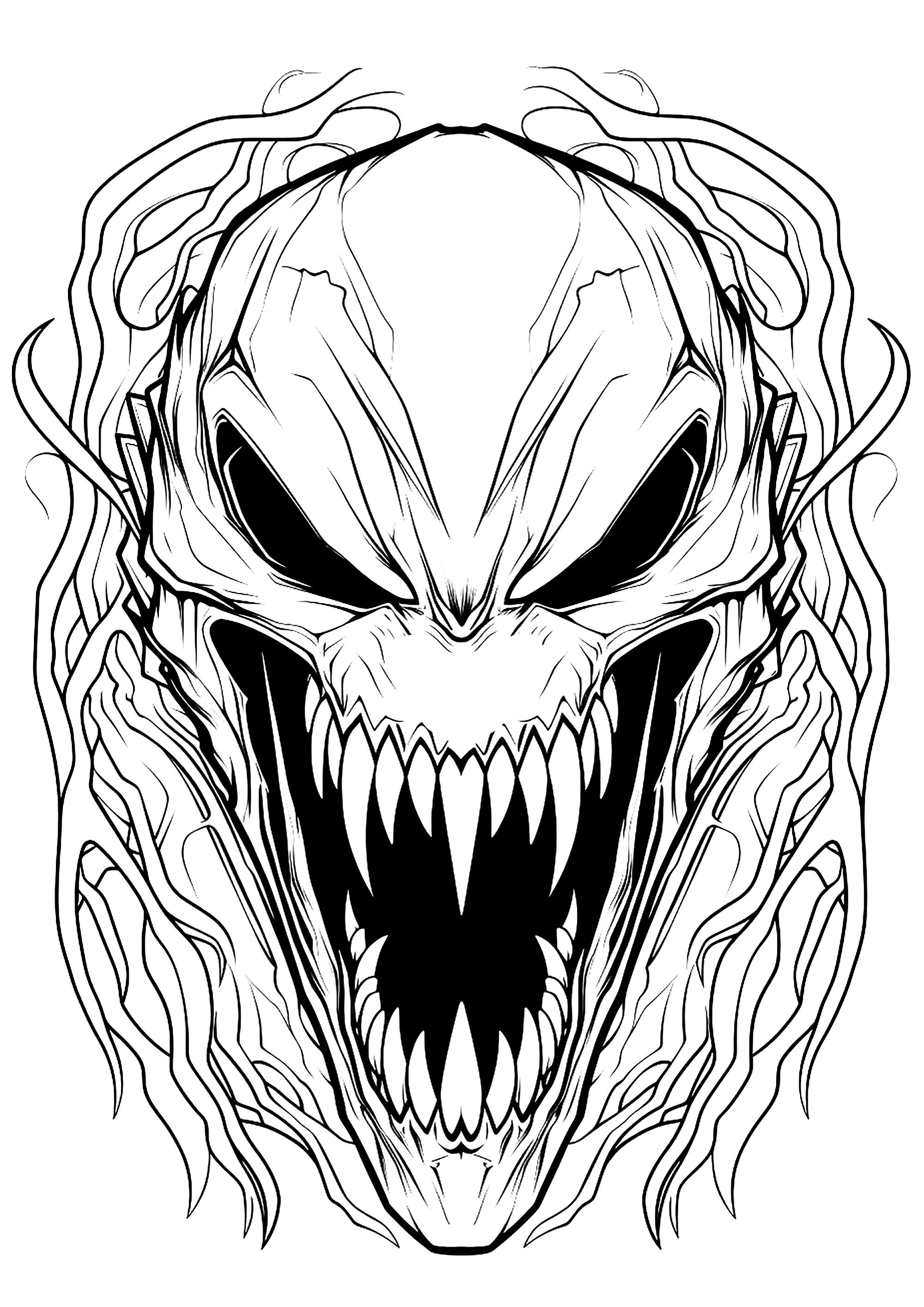 Venom's face. Scary coloring