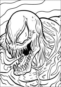 Venom in a scary coloring book