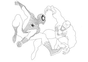 Spider Man and Venom face off