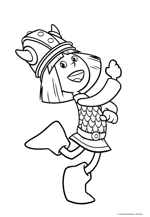 Free coloring pages of Vic, the ingenious Viking