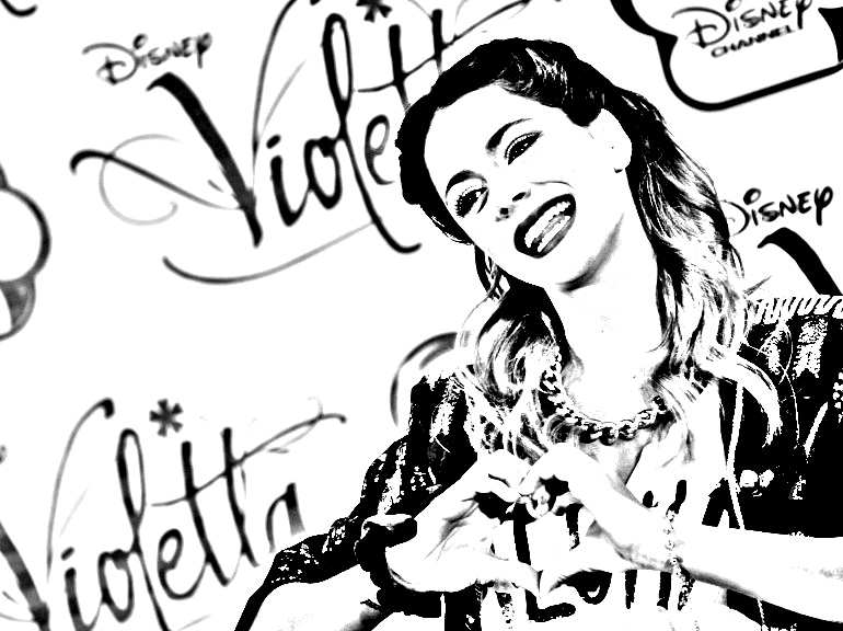 Funny Violetta coloring page for kids