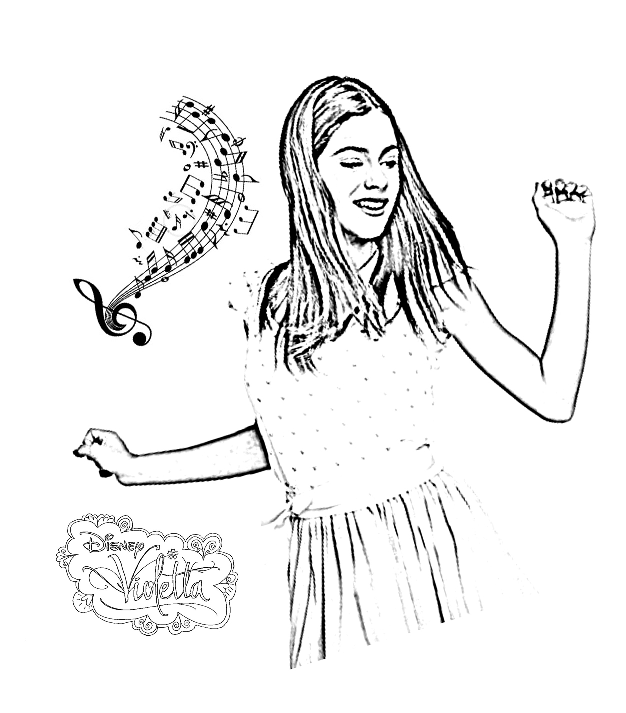 Printable Violetta coloring page to print and color