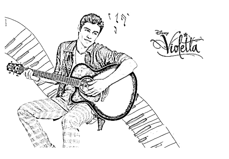 Funny Violetta coloring page for kids