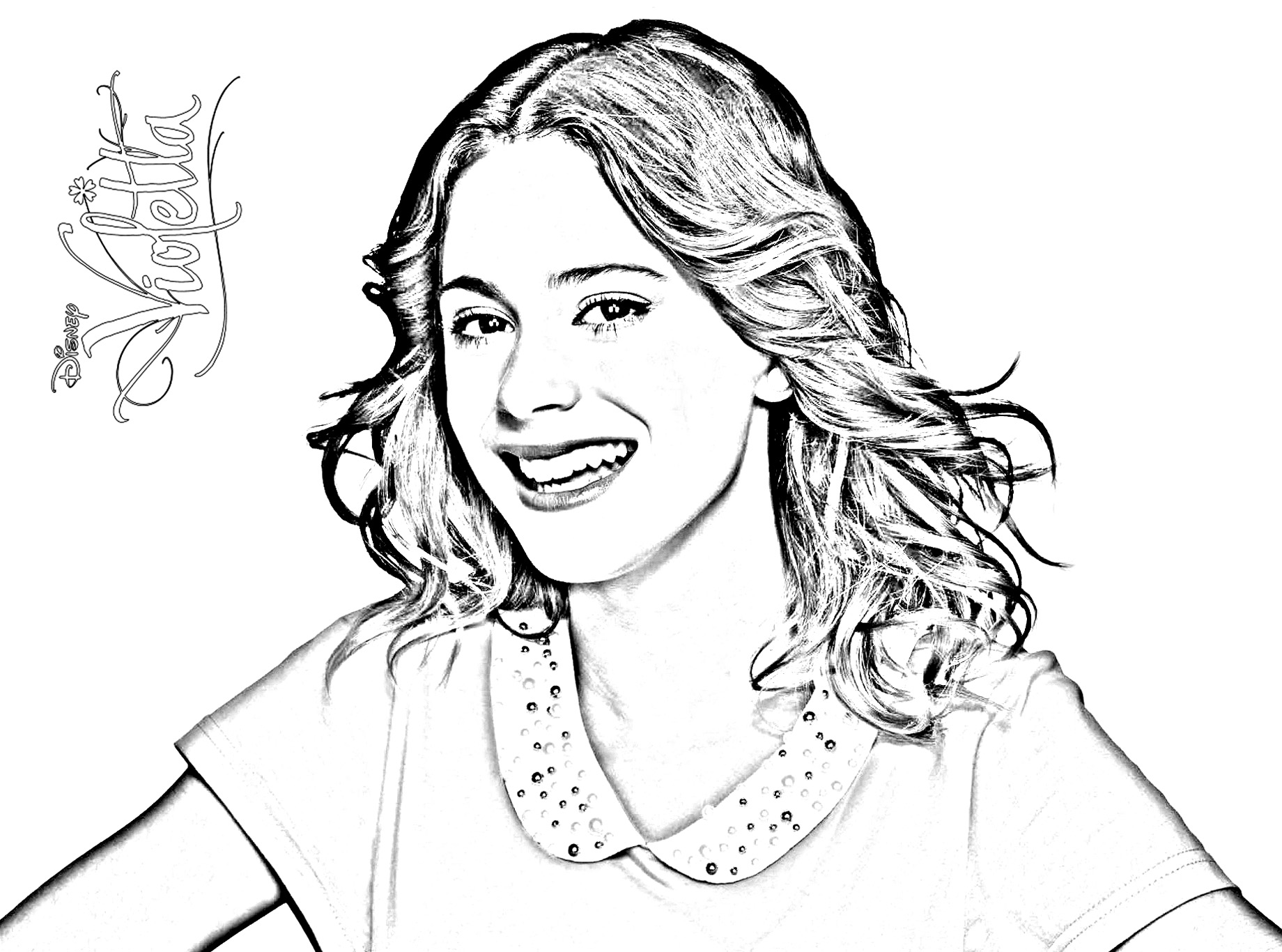 Simple Violetta coloring page to download for free