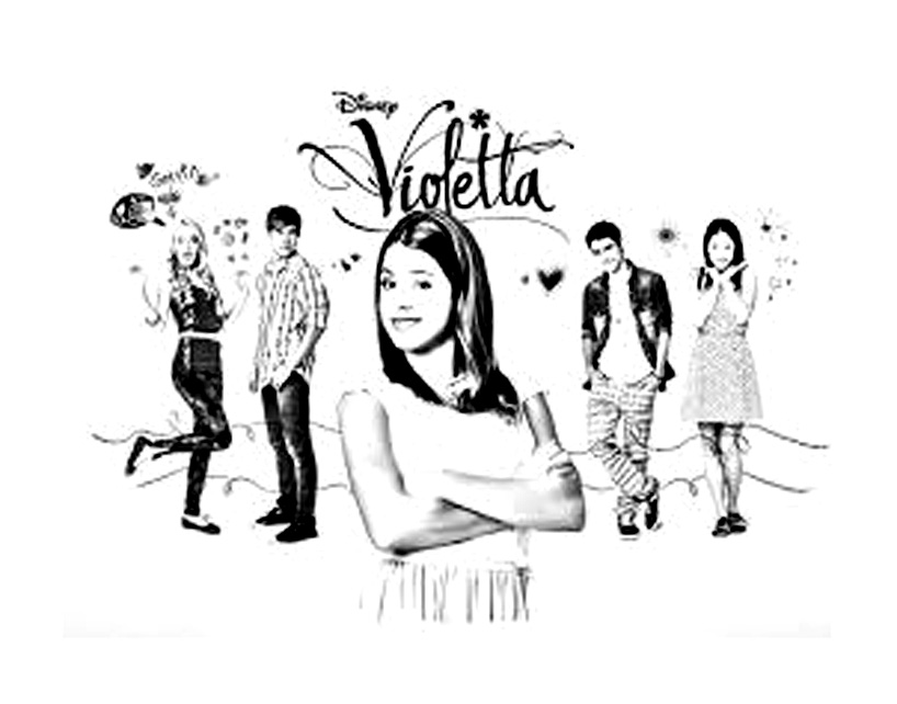 Simple free Violetta coloring page to print and color