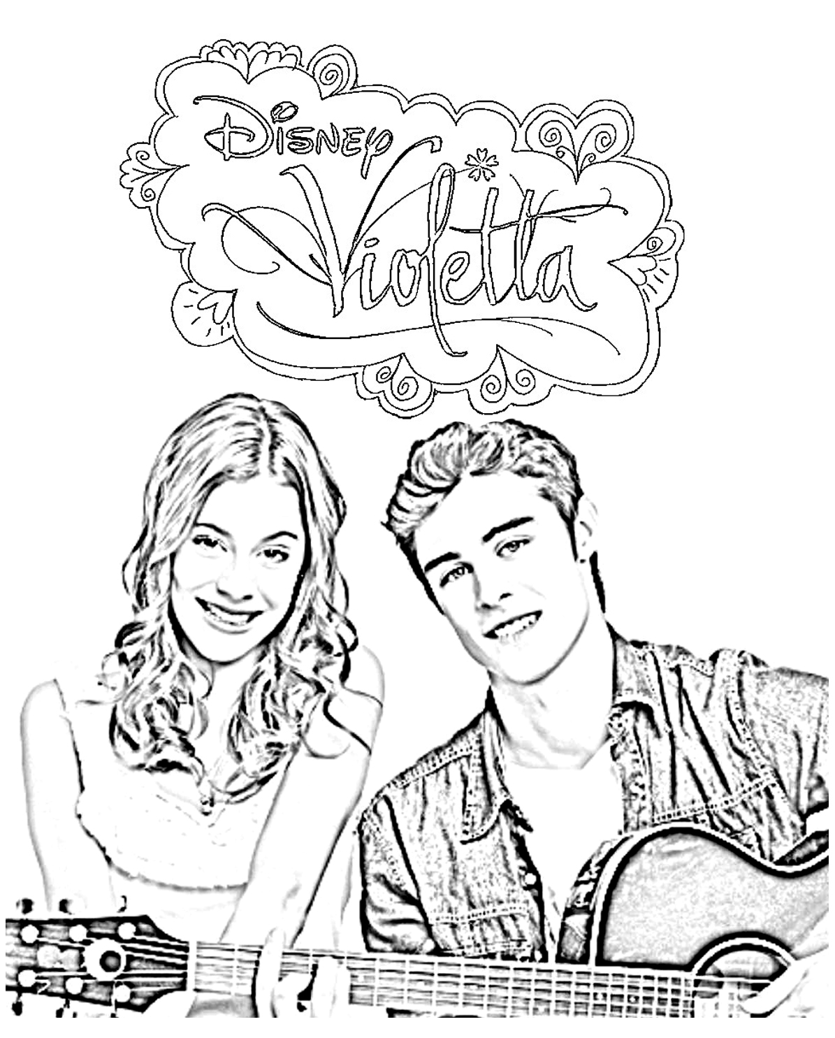 Simple Violetta coloring page