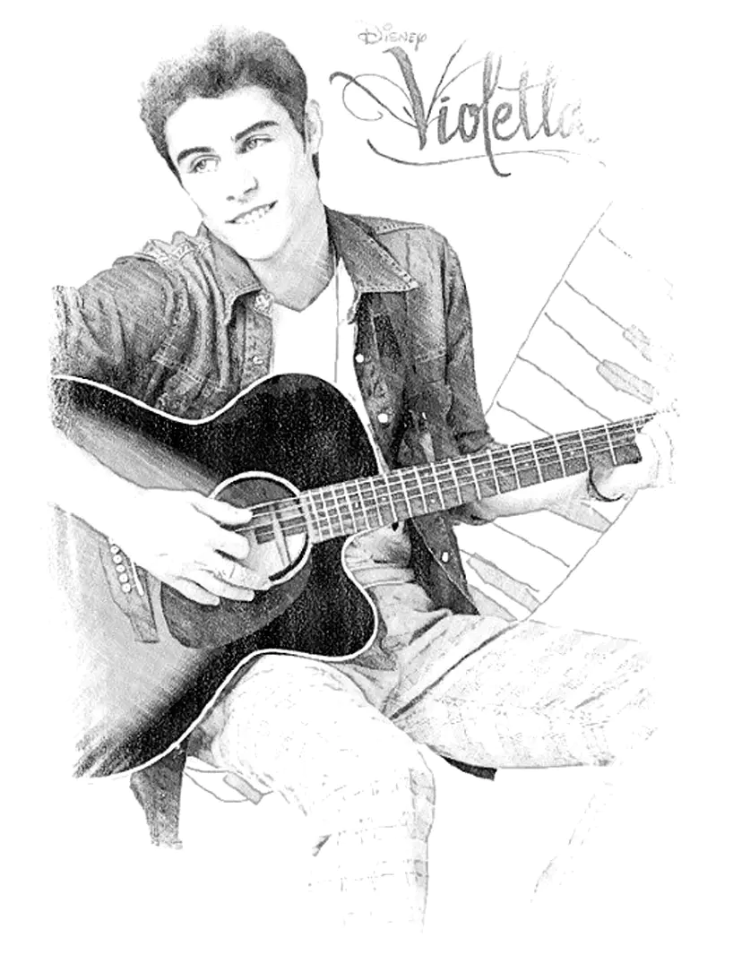 Violetta free to color for children