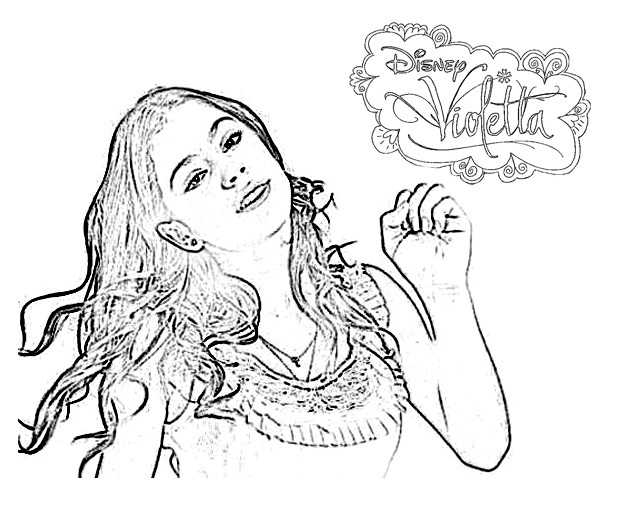 Simple Violetta coloring page to print and color for free