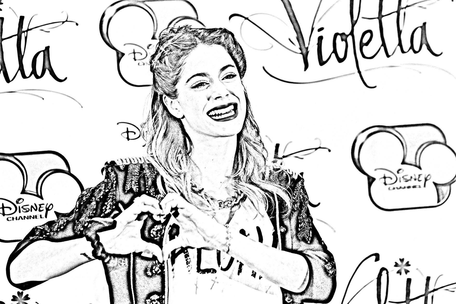 Simple Violetta coloring page for kids