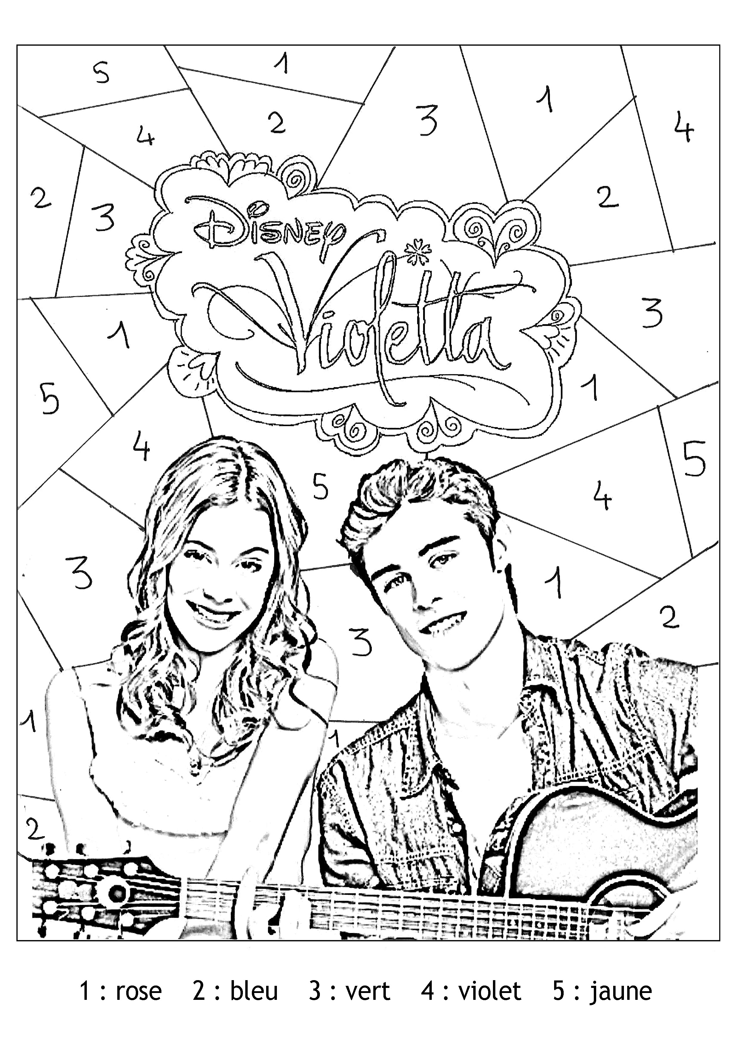 Simple Violetta coloring page to print and color for free