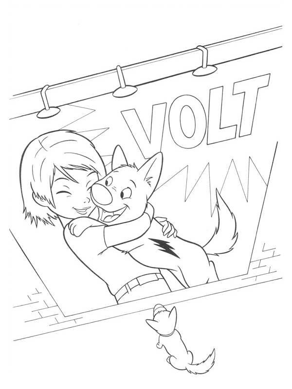 Simple Volt coloring pages for kids