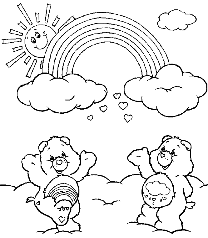 Rainbow in Care Bear Land to color