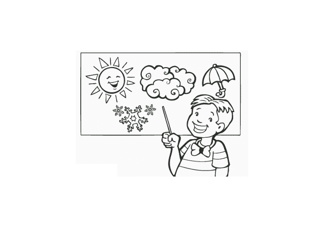 Child presenting the weather