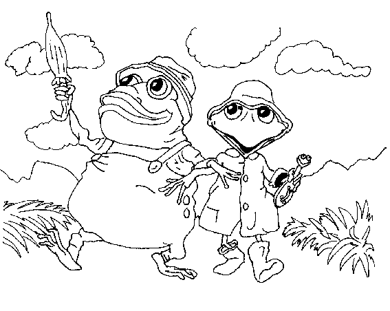 Two frogs walking around
