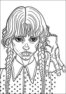 Wednesday with the thing (Coloring Page)