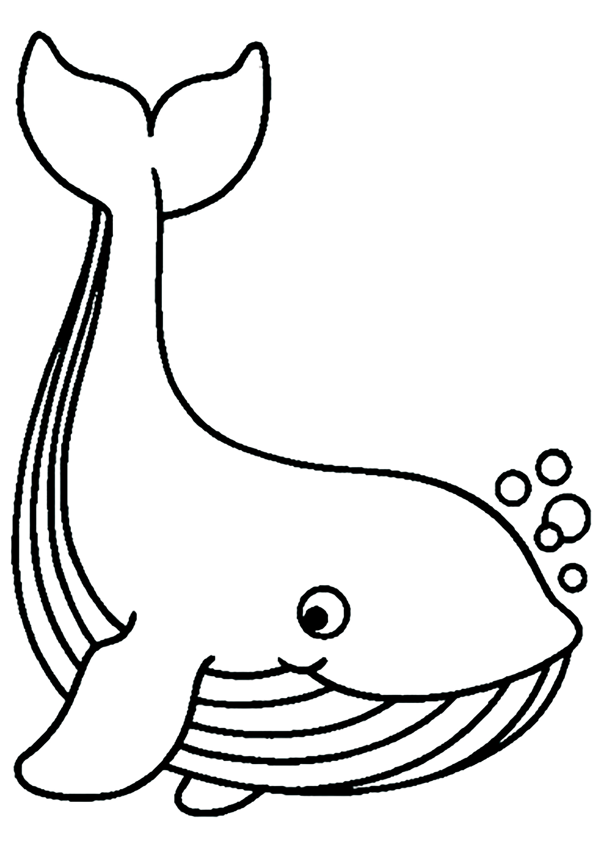 Big bubbling whale - Whales Kids Coloring Pages