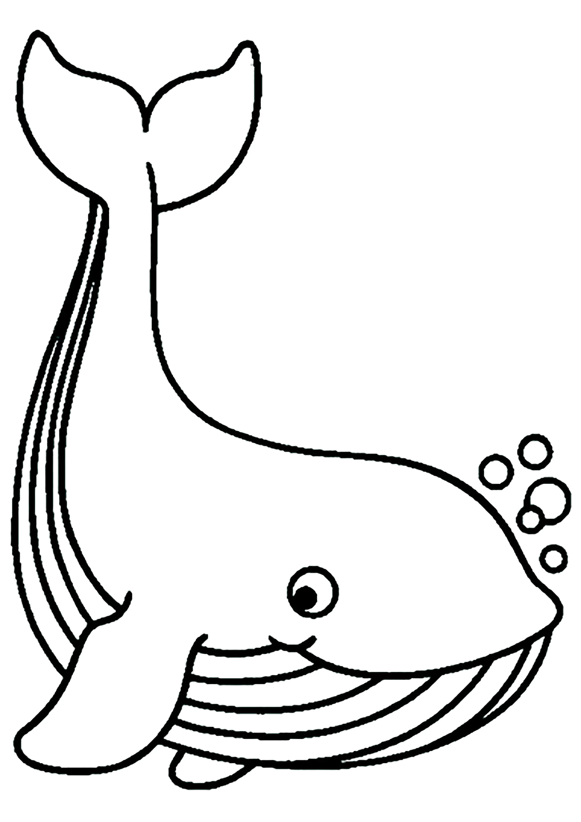 Big bubbling whale (Printable Coloring Page for Kids)