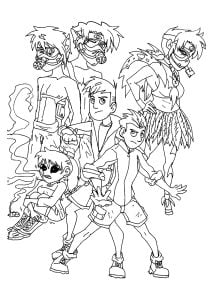 Various Wild Kratts characters (Coloring Page)