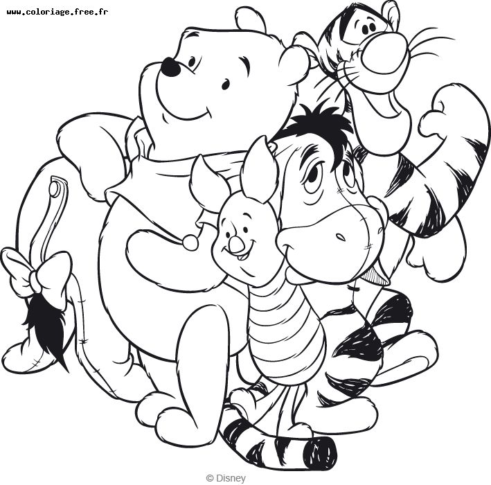 Winnie the pooh to color for kids - Winnie The Pooh Kids Coloring Pages