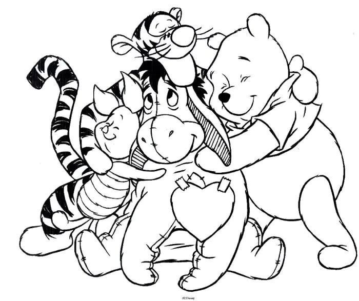 Winnie the Pooh coloring page for kids