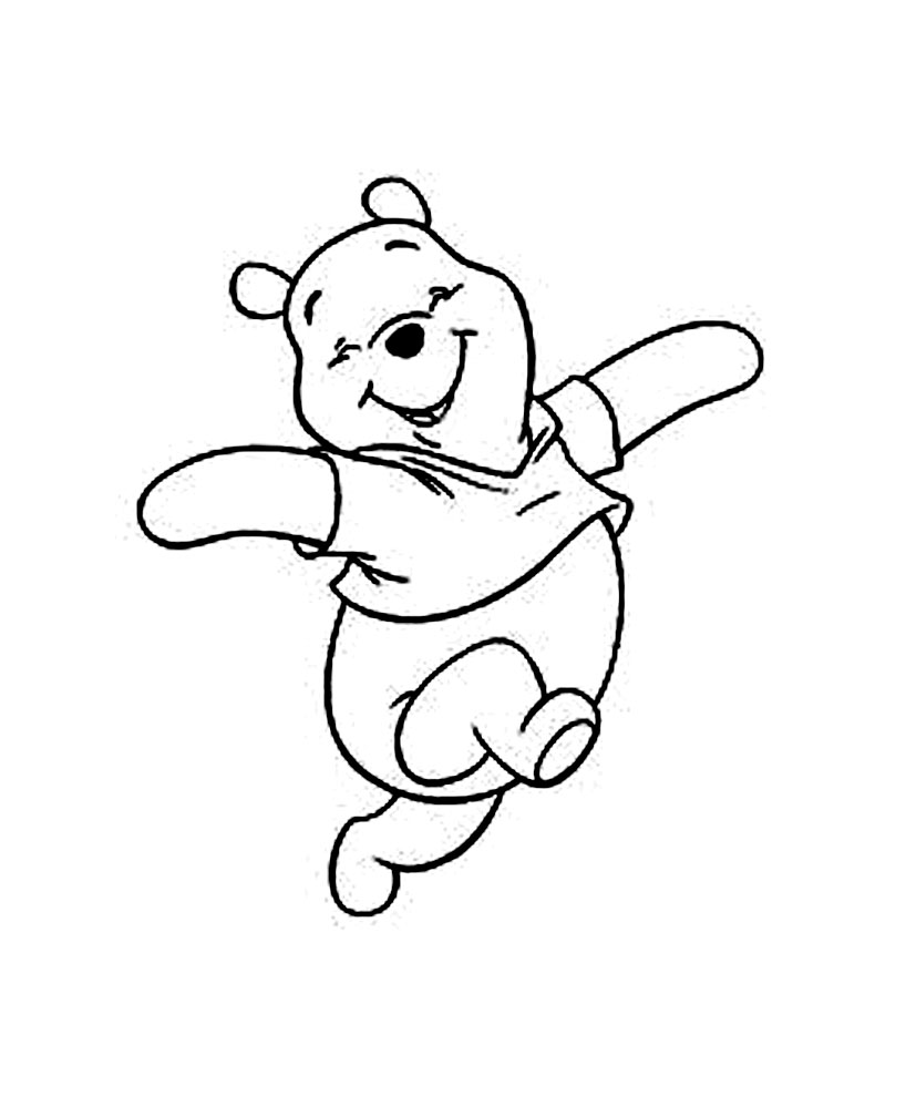 classic winnie the pooh clipart black and white