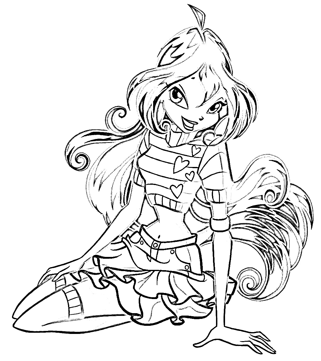 Download Winx free to color for children - Winx Kids Coloring Pages