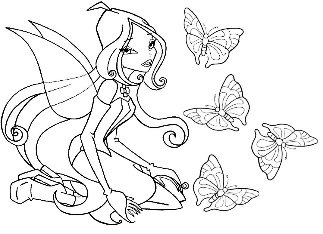 Winx fairy and pretty butterflies