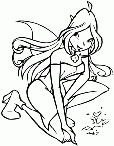 Coloring page winx to color for children