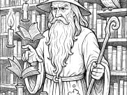 Printable Wizards coloring sheets for Kids