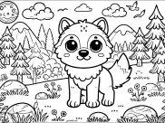 Printable Wolf coloring sheets for Kids