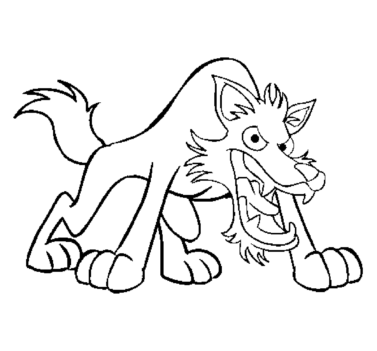 Funny free Wolf coloring page to print and color